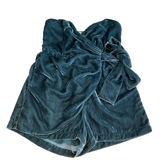 Free People Velvet Hazel Strapless Romper Size S